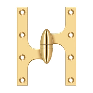 Deltana - Solid Brass Hinges - 6" x 4-1/2" Olive Knuckle Door Hinge (Each)