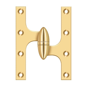 Deltana - Solid Brass Hinges - 6" x 4-1/2" Olive Knuckle Door Hinge (Each)