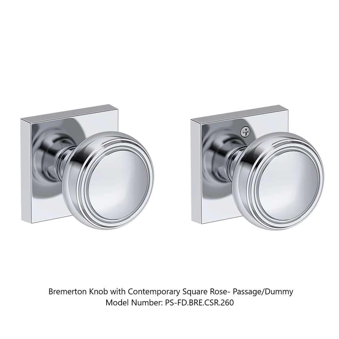 Baldwin - Reserve Collection - Interior Knobs - Bremerton Door Knob (Full Dummy)