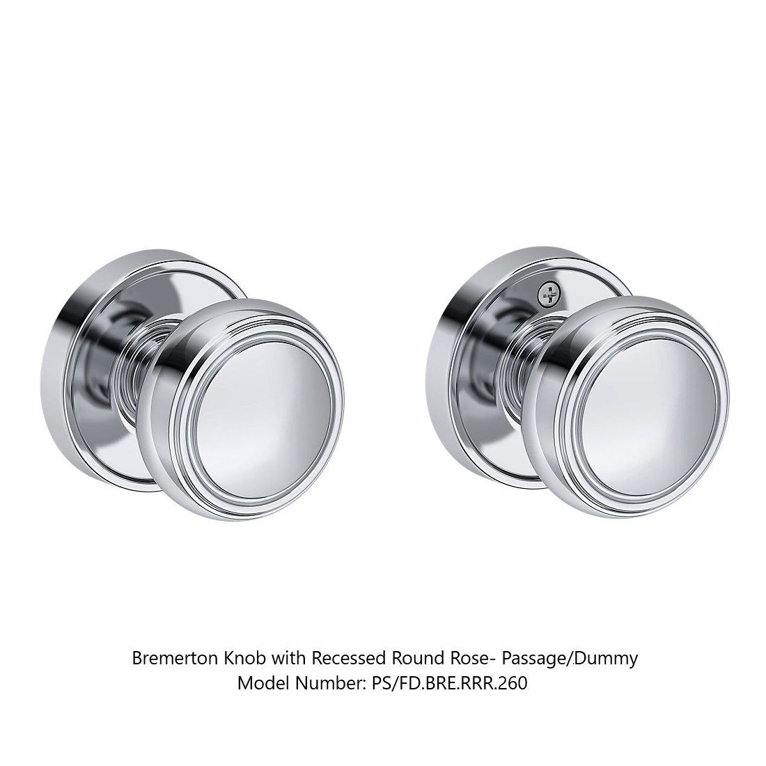 Baldwin - Reserve Collection - Interior Knobs - Bremerton Door Knob (Full Dummy)