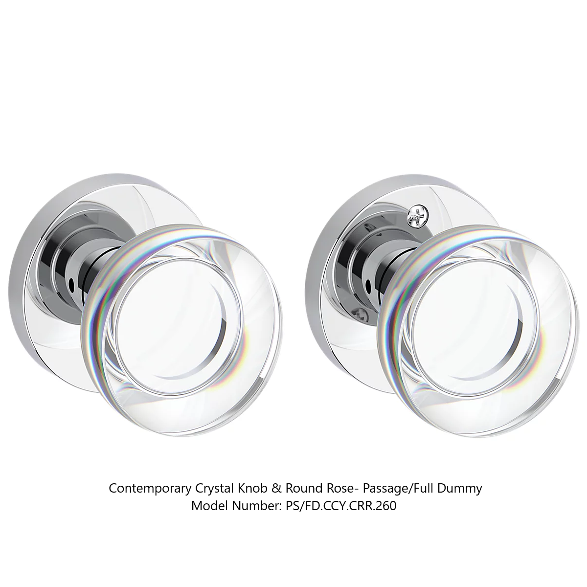 Baldwin - Reserve Collection - Interior Knobs - Contemporary Crystal Door Knob (Full Dummy)