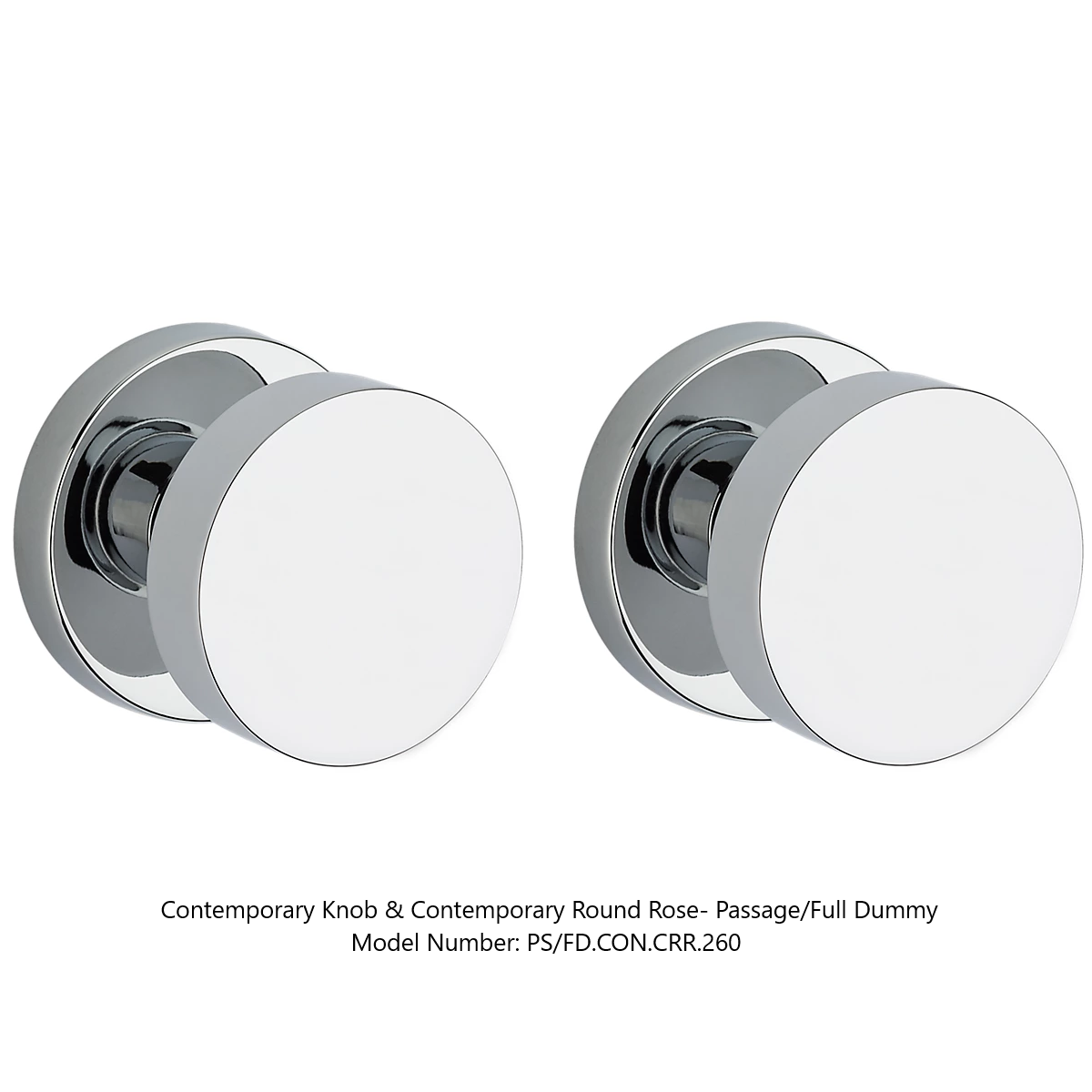 Baldwin - Reserve Collection - Interior Knobs - Contemporary Door Knob (Full Dummy)