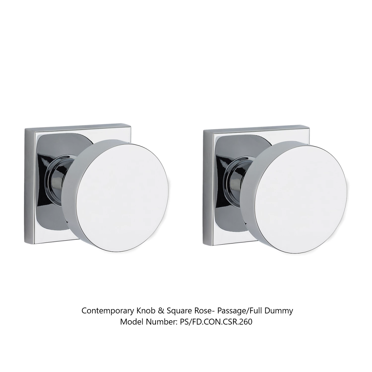 Baldwin - Reserve Collection - Interior Knobs - Contemporary Door Knob (Full Dummy)
