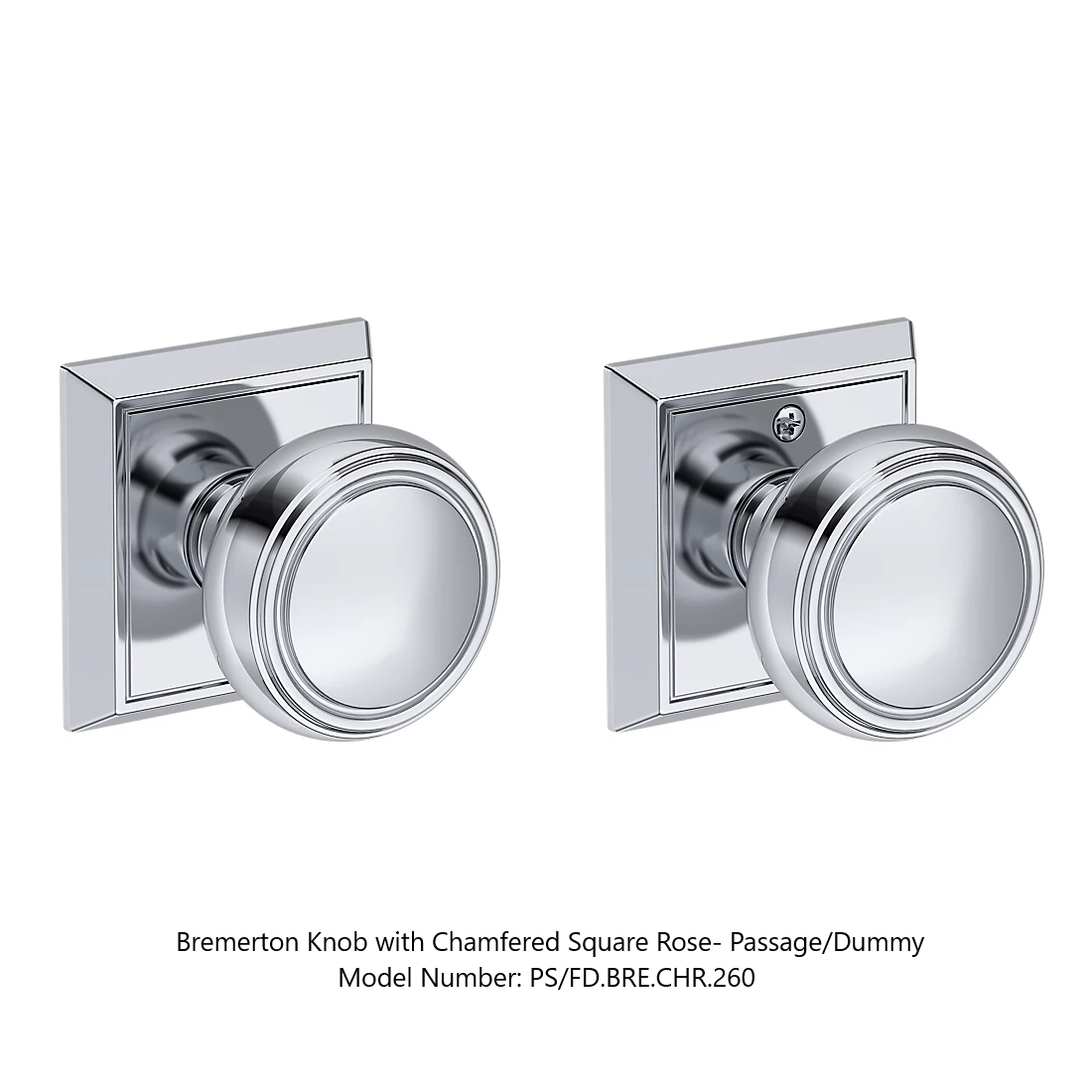 Baldwin - Reserve Collection - Interior Knobs - Bremerton Door Knob (Full Dummy)