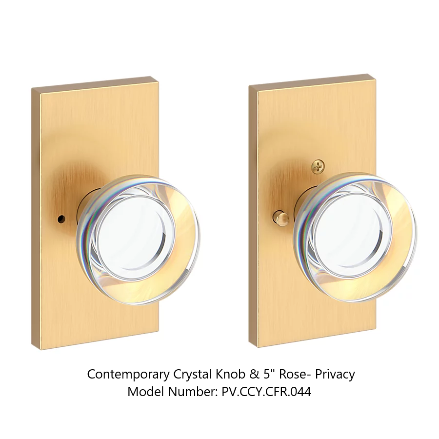 Baldwin - Reserve Collection - Interior Knobs - Contemporary Crystal Door Knob (Privacy)