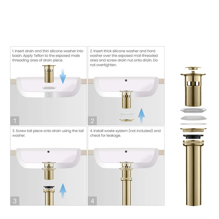 Casa Fixtures - Bathroom Accessories - Bathroom Sink Pop Up Drain Stopper Small Cover with Overflow (PW-1)