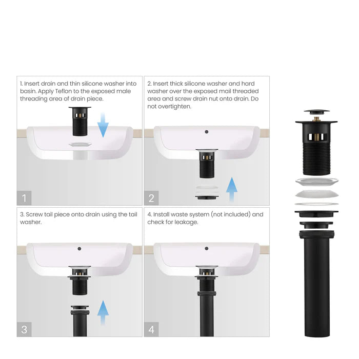 Casa Fixtures - Bathroom Accessories - Bathroom Sink Pop Up Drain Stopper Small Cover with Overflow (PW-1)
