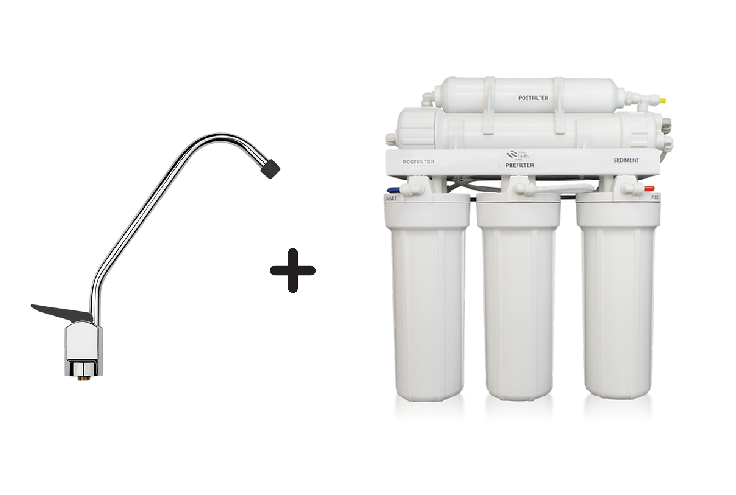 EWS - Reverse Osmosis Systems - RU500T35 5-Stage Filtration System and Booster Pump (w/ Dispenser)