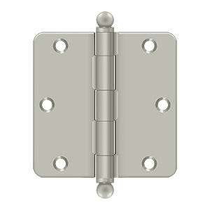 Deltana - Steel Hinges - 3-1/2" x 3-1/2" Residential Door Hinge 1/4" Radius Corner (Pairs) w/ Ball Tips