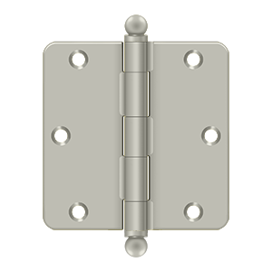 Deltana S35R4-BT, 3-1/2" x 3-1/2" - 1/4" Radius RC / Residential / Ball Tips Steel Hinges (Sold as Pair)