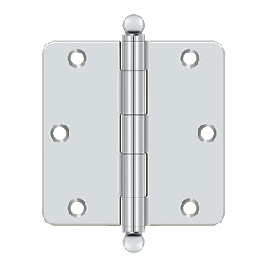 Deltana - Steel Hinges - 3-1/2" x 3-1/2" Residential Door Hinge 1/4" Radius Corner (Pairs) w/ Ball Tips