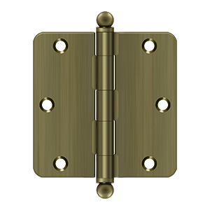 Deltana S35R4-BT, 3-1/2" x 3-1/2" - 1/4" Radius RC / Residential / Ball Tips Steel Hinges (Sold as Pair)