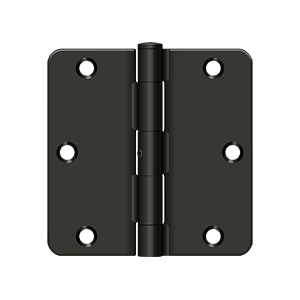 Deltana S35R4N, 3-1/2" x 3-1/2" - 1/4" Radius Non-Removable Pin Steel Hinges (Sold as Pair)