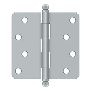 Deltana - Steel Hinges - 4" x 4" Residential Door Hinge 1/4" Radius Corner (Pairs) w/ Ball Tips