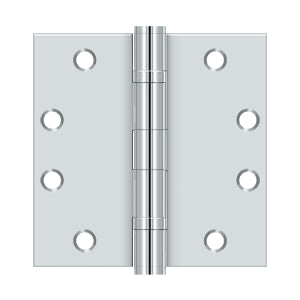 Deltana - Steel Hinges - 4-1/2" x 4-1/2" Heavy Duty Ball Bearing Door Hinge Square Corner (Pairs)