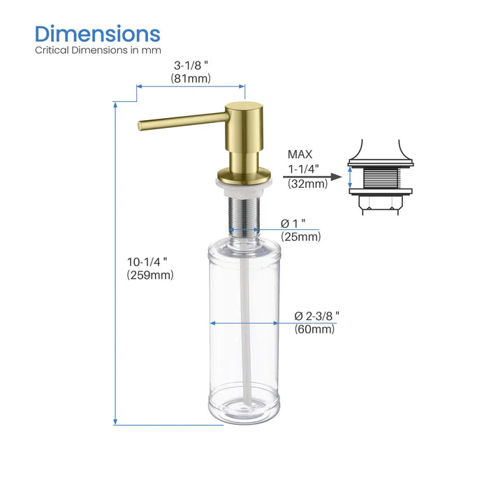 Casa Fixtures - Kitchen Accessories - Kitchen Soap Dispenser (SD-1)