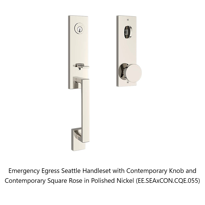 Baldwin - Reserve Collection - Egress Handlesets - Seattle 3/4 Escutcheon Tubular Entry Handleset with Interior Knob (Emergency Egress)