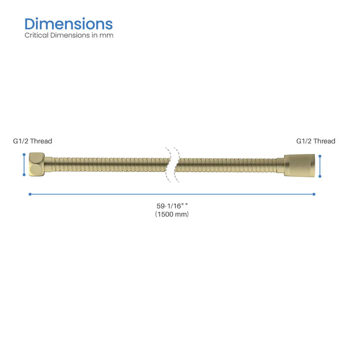 Casa Fixtures - Shower Hose - 60" Stainless Steel Braided Shower Hose (SH60)