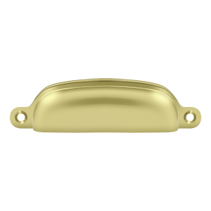 Deltana SHP29, Exposed Shell Pull 4", Solid Brass