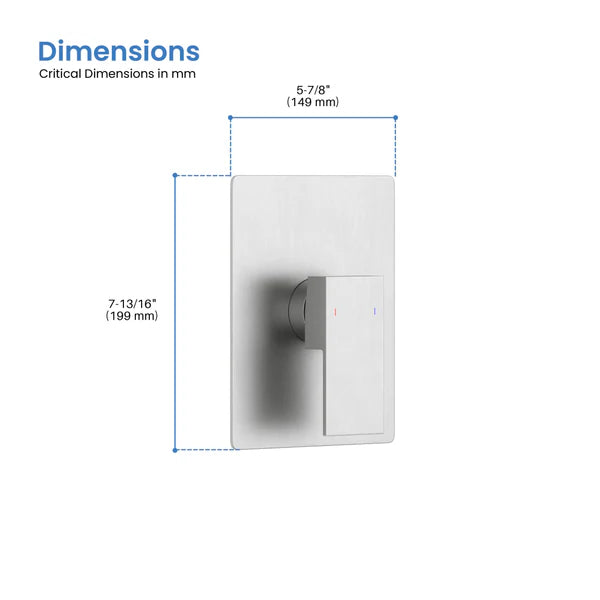 Casa Fixtures - Valve Trim Plate - Quadro Single Function Rough-in Valve Trim Plate (SVT2-1)