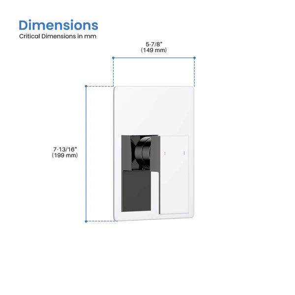 Casa Fixtures - Valve Trim Plate - Quadro Single Function Rough-in Valve Trim Plate (SVT2-1)