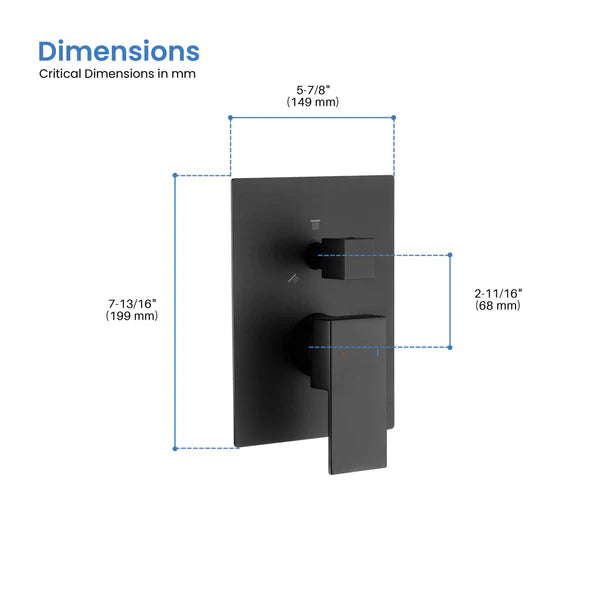 Casa Fixtures - Valve Trim Plate - Quadro 2 Function Rough-in Valve Trim Plate (SVT2-2)