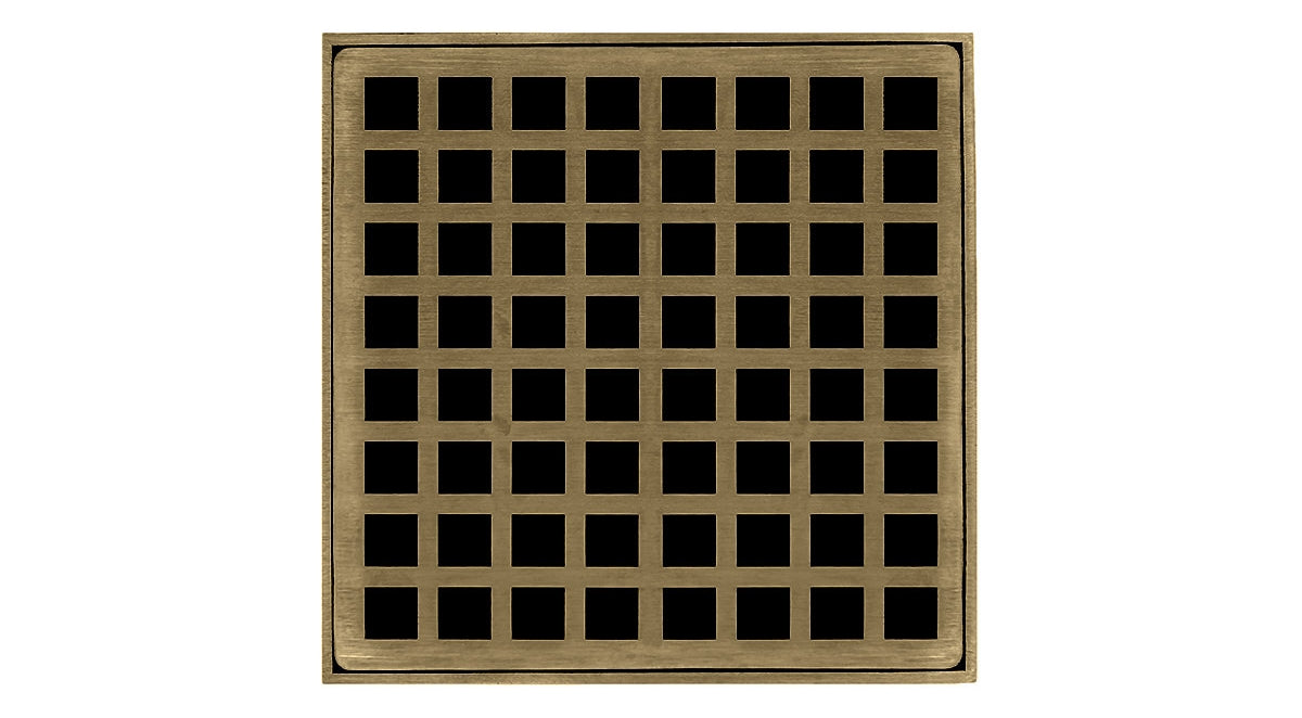 Infinity Drain - 5" x 5" Square Center Drain - QD 5 High Flow Squares Series Drain (Complete Kit)