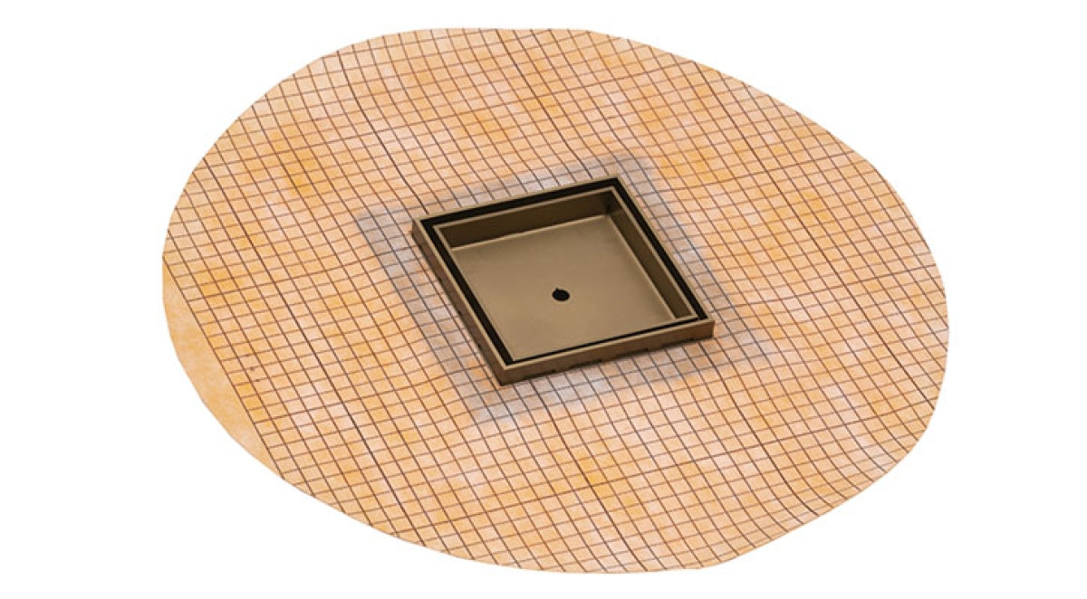 Infinity Drain - 5" x 5" Square Center Drain - TSR 5 Tile Series Drain w/ Schluter-KERDI (Complete Kit)