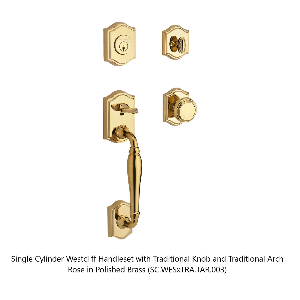 Baldwin - Reserve Collection - Sectional Handlesets - Westcliff Tubular Entry Handleset with Interior Knob (Single Cylinder)