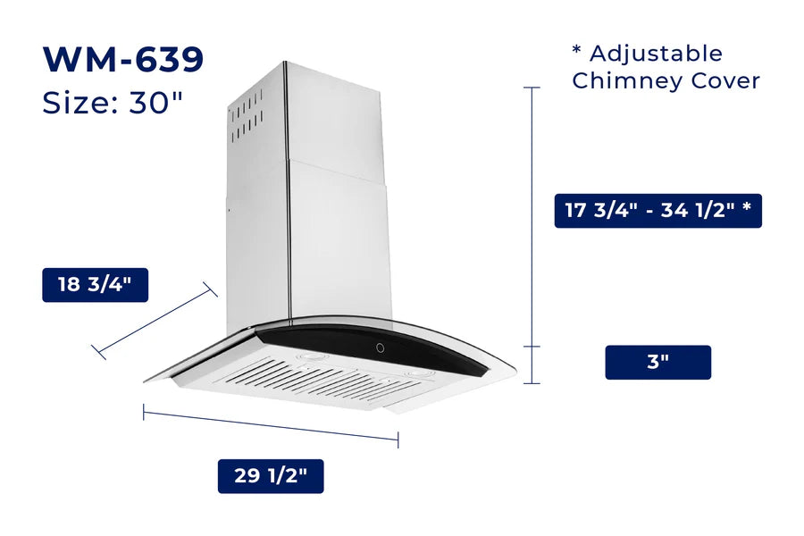 Hauslane - Wall-Mounted Range Hoods - WM-639 Convertible Range Hood