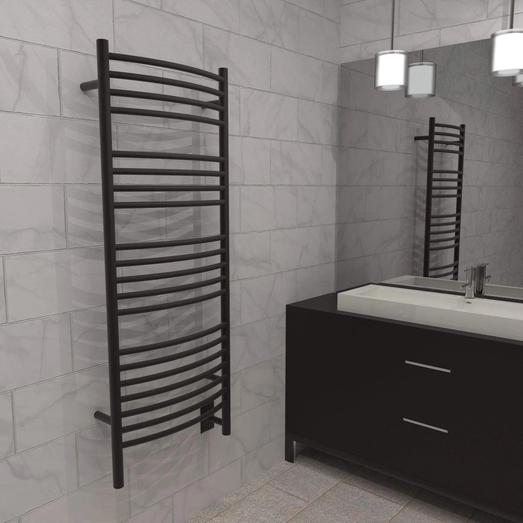 Amba - Jeeves Collection - Model D Curved Towel Warmer