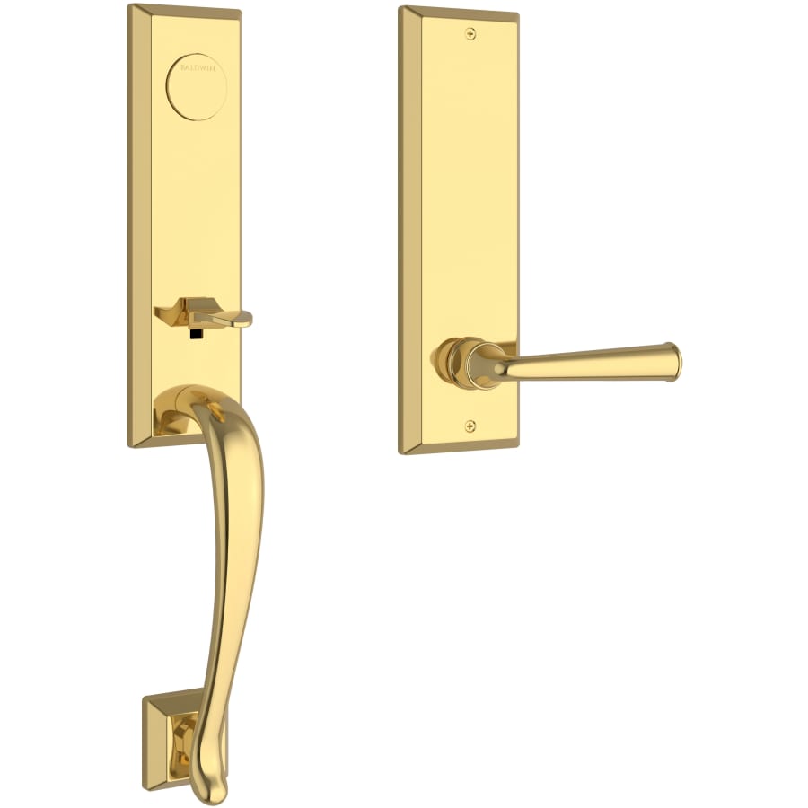 Baldwin - Reserve Collection - Tubular Entry Handlesets - Del Mar 3/4 Escutcheon Emergency Egress Handleset w/ Federal Lever & Square Bevel Rose