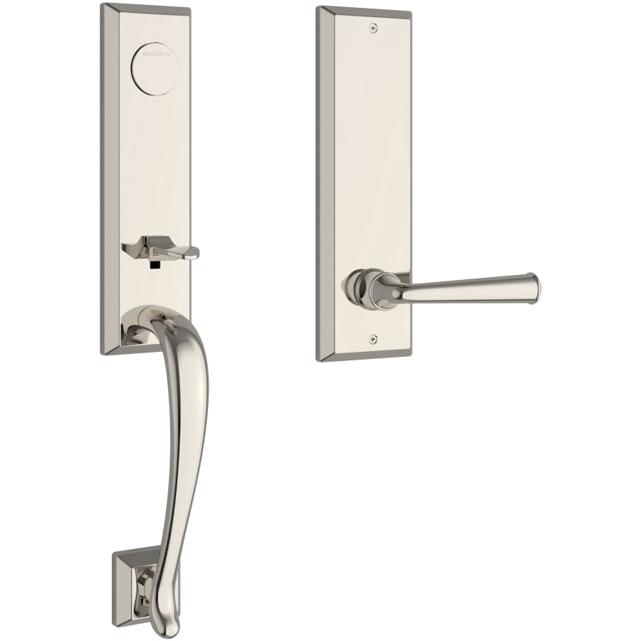 Baldwin - Reserve Collection - Tubular Entry Handlesets - Del Mar 3/4 Escutcheon Emergency Egress Handleset w/ Federal Lever & Square Bevel Rose