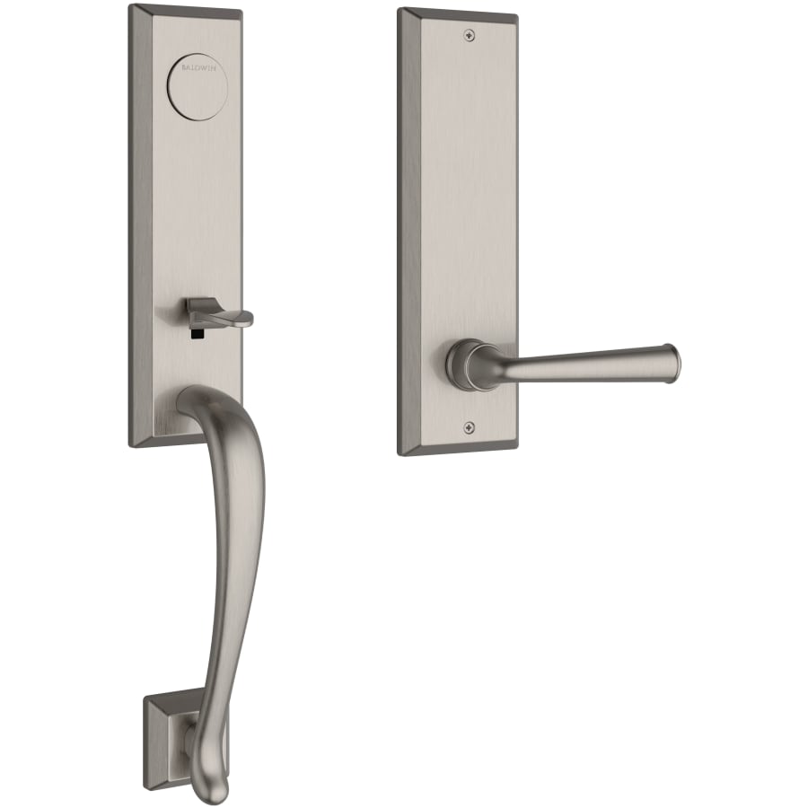 Baldwin - Reserve Collection - Tubular Entry Handlesets - Del Mar 3/4 Escutcheon Emergency Egress Handleset w/ Federal Lever & Square Bevel Rose