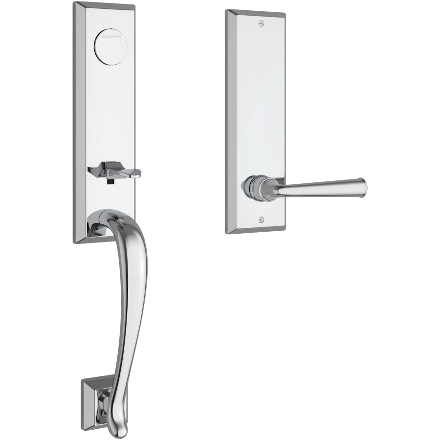 Baldwin - Reserve Collection - Tubular Entry Handlesets - Del Mar 3/4 Escutcheon Emergency Egress Handleset w/ Federal Lever & Square Bevel Rose