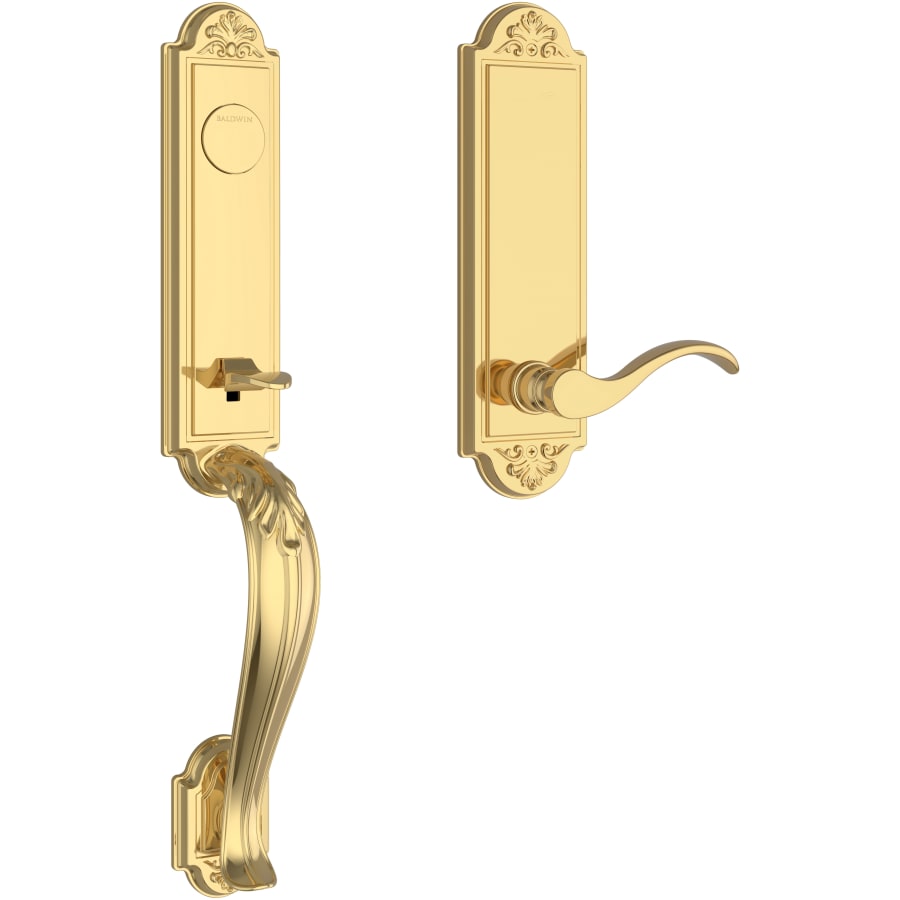 Baldwin - Reserve Collection - Tubular Entry Handlesets - Elizabeth 3/4 Escutcheon Emergency Egress Handleset w/ Curve Lever & Elizabeth Rose