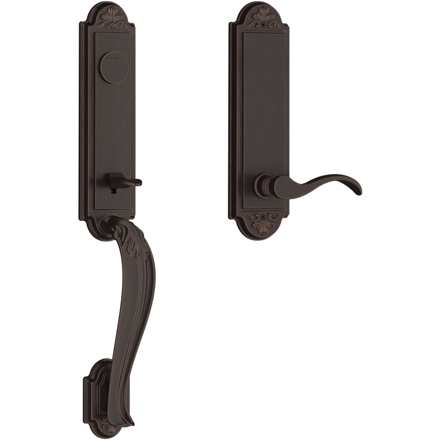 Baldwin - Reserve Collection - Tubular Entry Handlesets - Elizabeth 3/4 Escutcheon Emergency Egress Handleset w/ Curve Lever & Elizabeth Rose