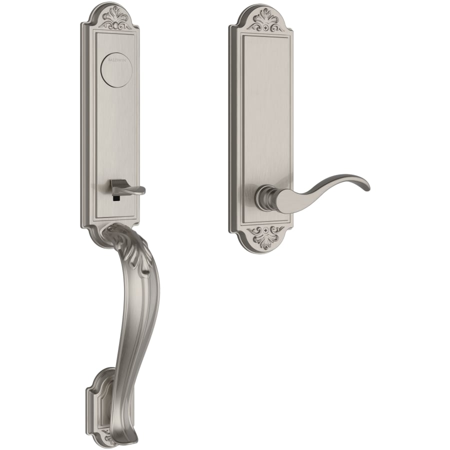 Baldwin - Reserve Collection - Tubular Entry Handlesets - Elizabeth 3/4 Escutcheon Emergency Egress Handleset w/ Curve Lever & Elizabeth Rose