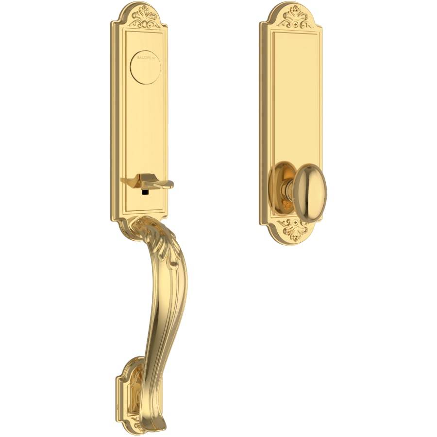 Baldwin - Reserve Collection - Tubular Entry Handlesets - Elizabeth 3/4 Escutcheon Emergency Egress Handleset w/ Ellipse Knob & Elizabeth Rose