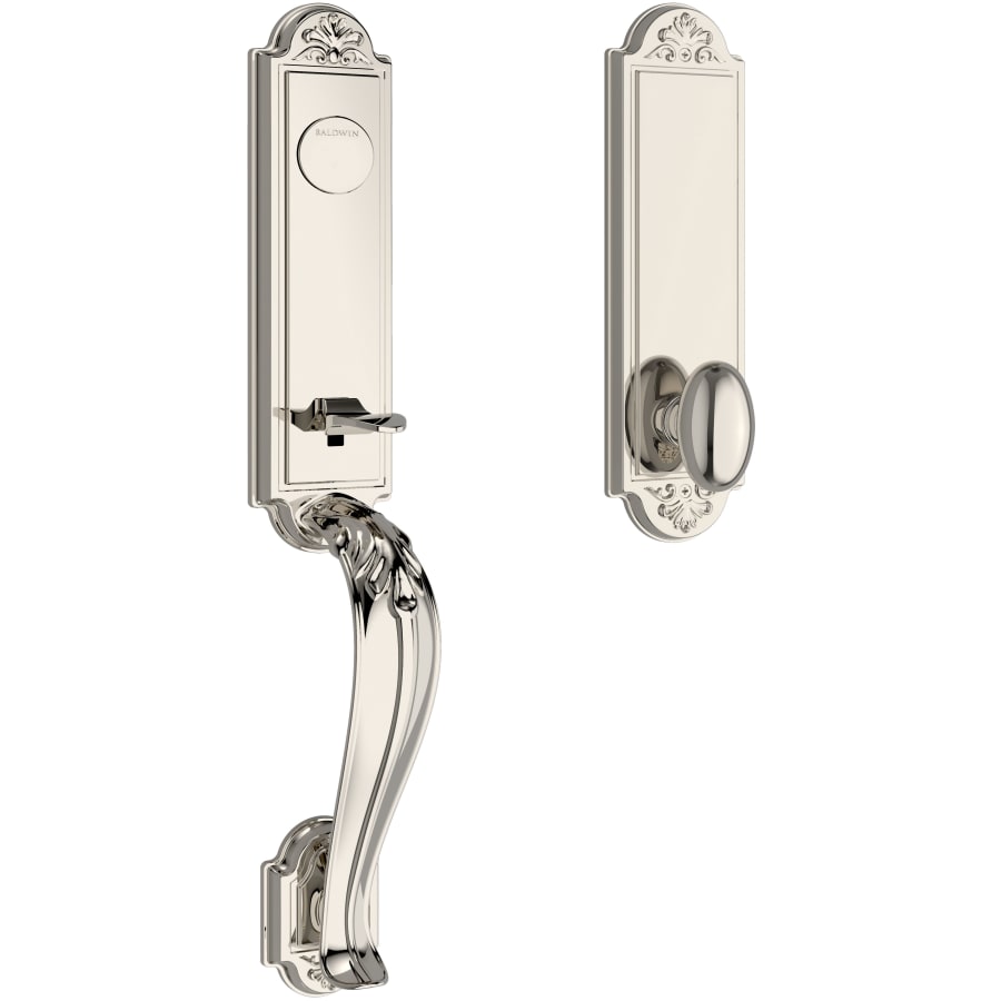 Baldwin - Reserve Collection - Tubular Entry Handlesets - Elizabeth 3/4 Escutcheon Emergency Egress Handleset w/ Ellipse Knob & Elizabeth Rose