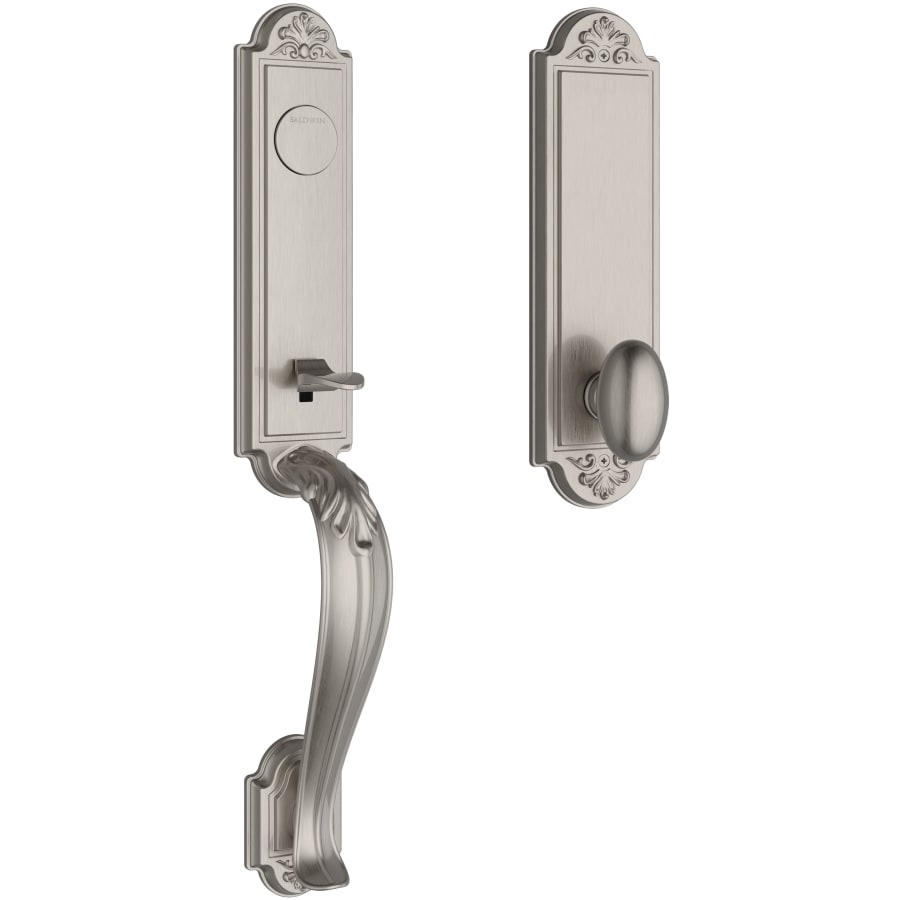 Baldwin - Reserve Collection - Tubular Entry Handlesets - Elizabeth 3/4 Escutcheon Emergency Egress Handleset w/ Ellipse Knob & Elizabeth Rose