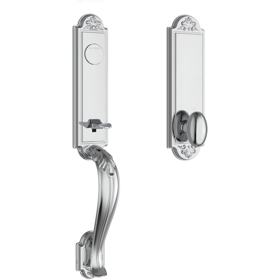 Baldwin - Reserve Collection - Tubular Entry Handlesets - Elizabeth 3/4 Escutcheon Emergency Egress Handleset w/ Ellipse Knob & Elizabeth Rose