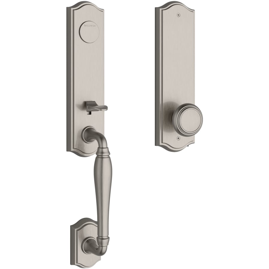 Baldwin - Reserve Collection - Tubular Entry Handlesets - New Hampshire 3/4 Escutcheon Emergency Egress Handleset w/ Traditional Knob & Traditional Arched Rose