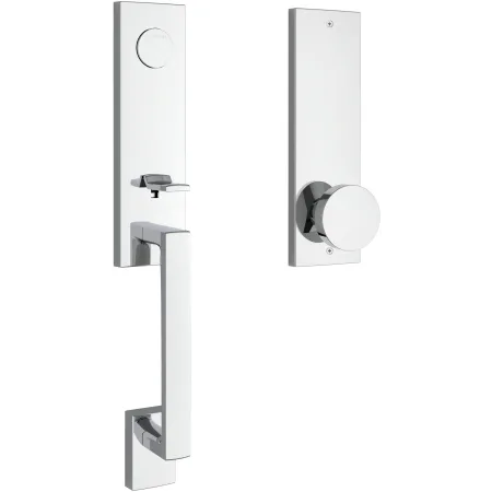 Baldwin - Reserve Collection - Tubular Entry Handlesets - Seattle 3/4 Escutcheon Emergency Egress Handleset w/ Contemporary Knob & Contemporary Square Rose