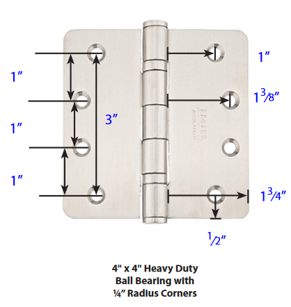 Emtek - Stainless Steel Hinges - Heavy Duty Ball Bearing Hinges (Pairs)