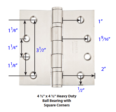 Emtek - Stainless Steel Hinges - Heavy Duty Ball Bearing Hinges (Pairs)