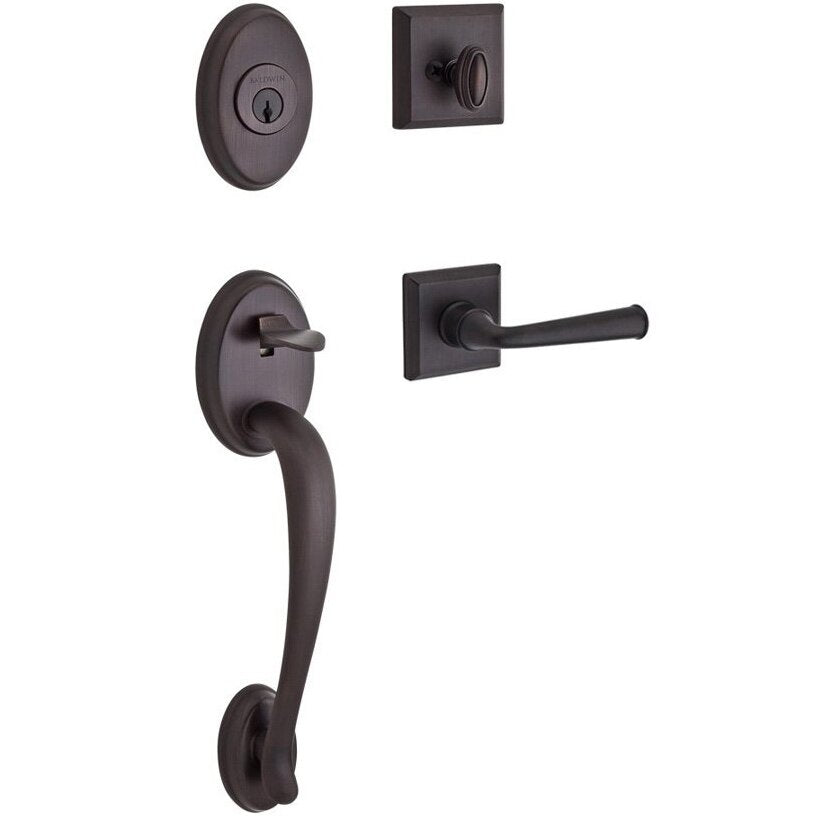 Baldwin - Reserve Collection - Tubular Entry Handlesets - Columbus Sectional Handleset w/ Federal Lever & Rose