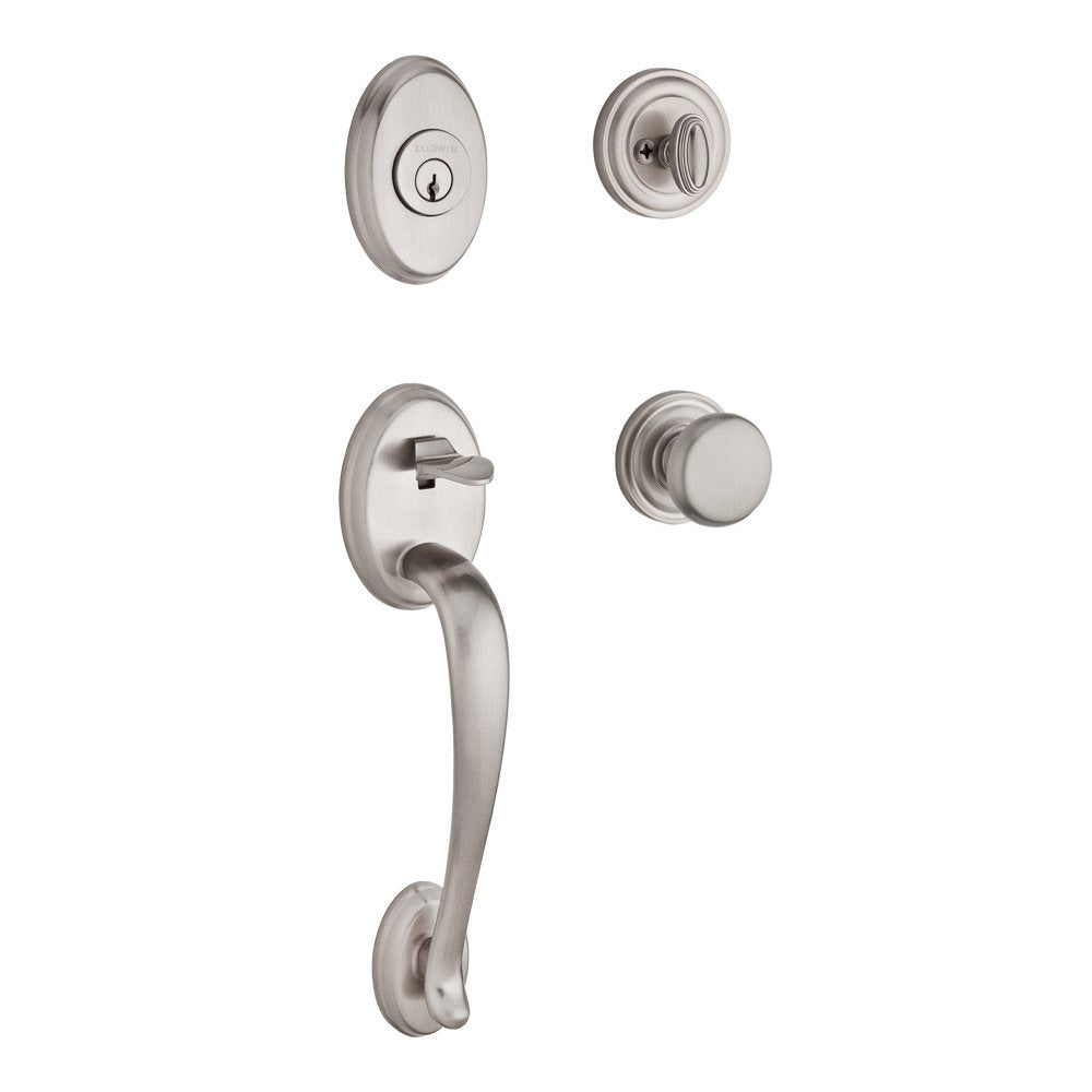 Baldwin - Reserve Collection - Tubular Entry Handlesets - Columbus (COL) Sectional Handleset w/ Traditional Knob & Rose