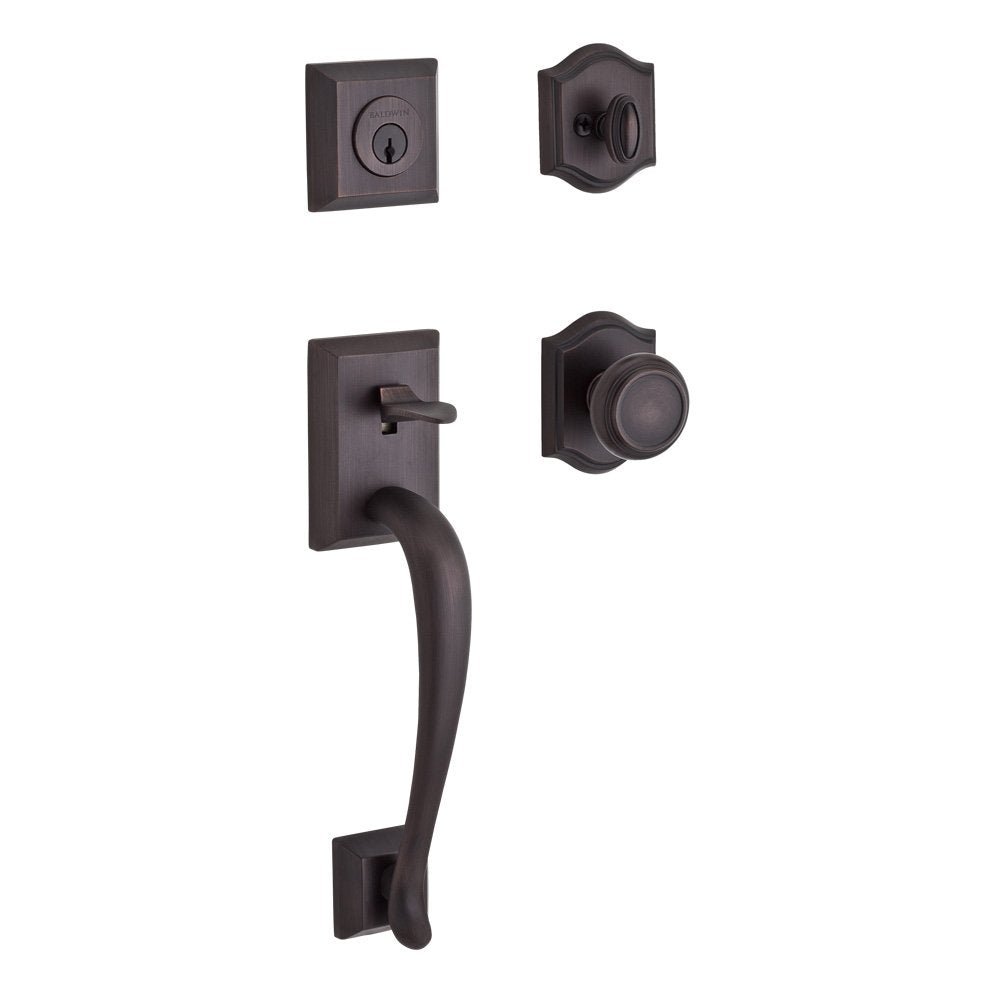 Baldwin - Reserve Collection - Tubular Entry Handlesets - Nappa Sectional Handleset w/ Round Knob & Rose