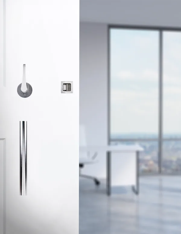Accurate - Barn Door Sets - 9100BDL Combination Trim ADA & Flush Pull Concealed Fastener (Privacy w/ Indicator)